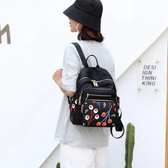 Women Waterproof Nylon Backpack Geometric Shoulder Bag Youth Vitality Style