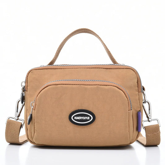 Waterproof Nylon Crossbody Bag For Women Ladies Zipper Tote Shoulder Handbag