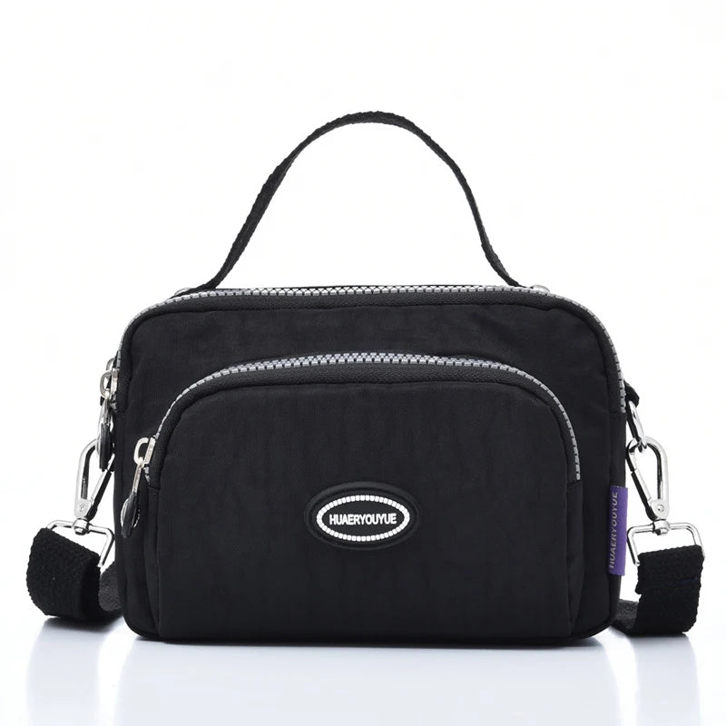 Waterproof Nylon Crossbody Bag For Women Ladies Zipper Tote Shoulder Handbag