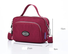 Waterproof Nylon Crossbody Bag For Women Ladies Zipper Tote Shoulder Handbag