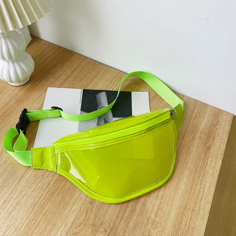 Women Waterproof Transparent Fanny Pack Crossbody Purse