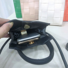 Women Weave Phone Messenger Bag PU Leather Handbag Shoulder Bag