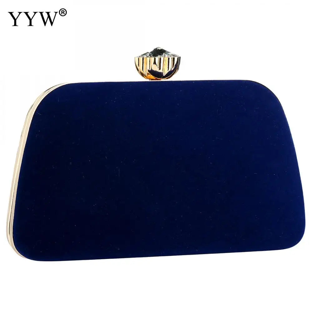Burgundy Flannelette Clutch Bag Trapezoid Evening Party Clutches Bag