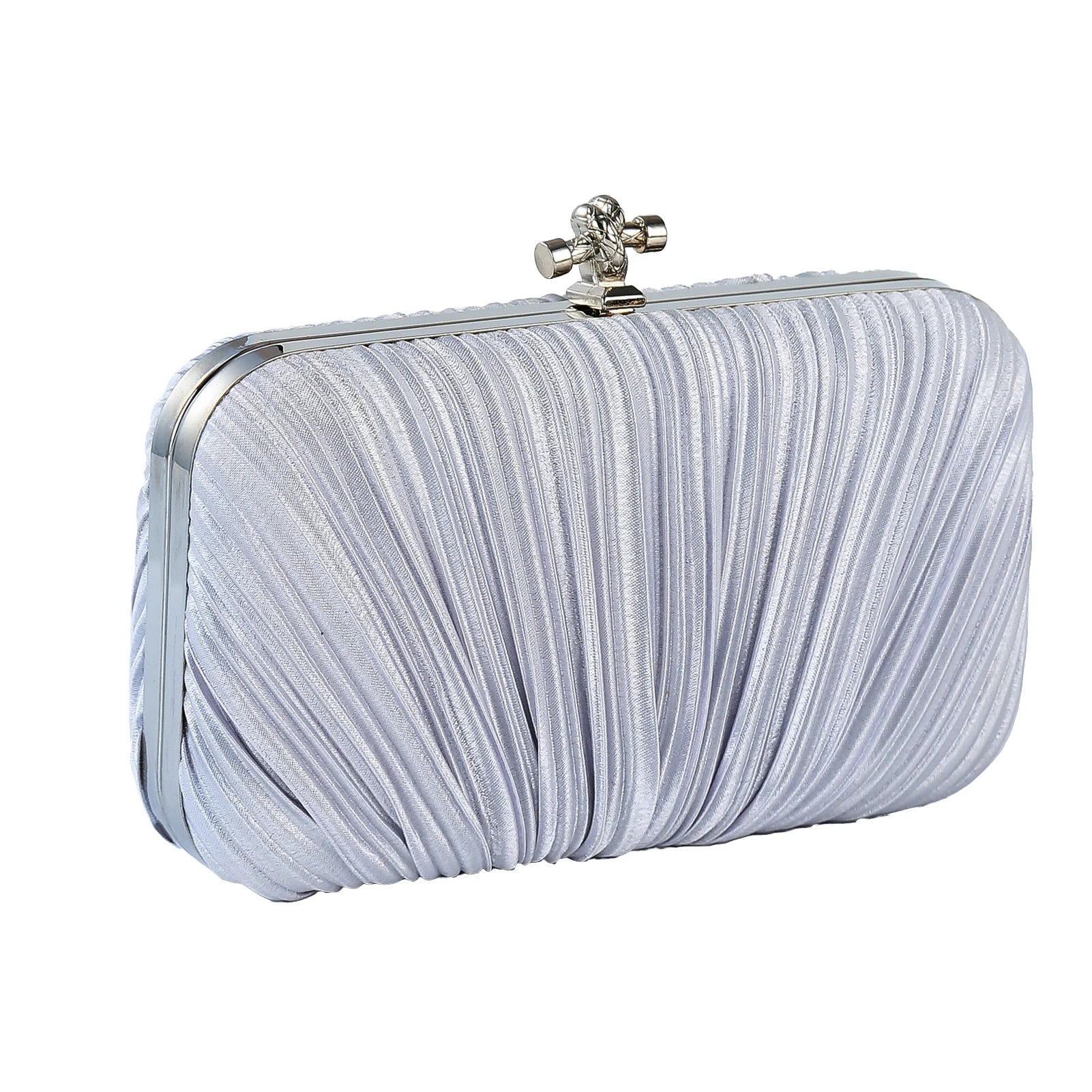 Glitter Pleated Evening Bag Chain Clutch Purse for Women Wedding Party