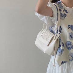 Women Shoulder Bags Style Female Daily Crossbody Bag Pleated Underarm PU Leather