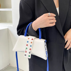 Women Wide Strap Armpit Bag High PU Leather Shoulder Bag Ladies Rivet Handbag