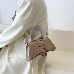 Women Wide Strap Armpit Bag High PU Leather Shoulder Bag Ladies Rivet Handbag