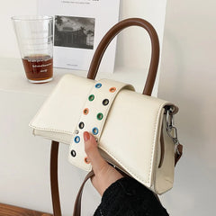 Women Wide Strap Armpit Bag High PU Leather Shoulder Bag Ladies Rivet Handbag