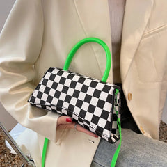 Wide Strap Armpit Bag PU Leather Green Shoulder Handbag