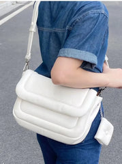 Women Winter Cotton Handbag Purses Quilted Crossbody Bag Large Ladies Bags
