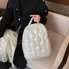 Women Winter Down Feather Padded Packback Large Multiple Pockets