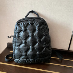 Women Winter Down Feather Padded Packback Large Multiple Pockets