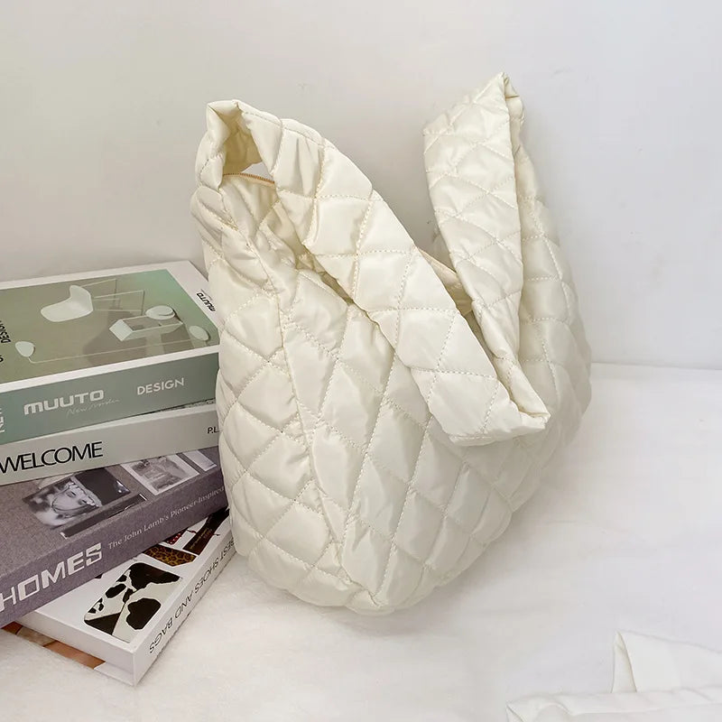 Women Winter Handbag Purses Cotton Crossbody Bag Female Quilted Large Ladies Bag