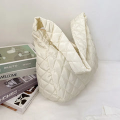 Women Winter Handbag Purses Cotton Crossbody Bag Female Quilted Large Ladies Bag