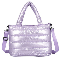 Women Winter Handbags Mobile Space Glossy Female Down Bags Cotton-padded Jacket