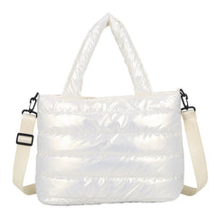 Women Winter Handbags Mobile Space Glossy Female Down Bags Cotton-padded Jacket