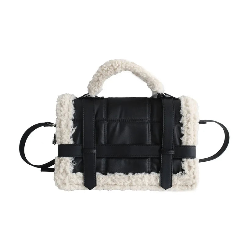 Women Winter Shoulder Bag Lady Handbag Female Party Crossbody Messenger Faux Fur