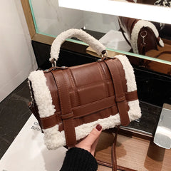 Women Winter Shoulder Bag Lady Handbag Female Party Crossbody Messenger Faux Fur