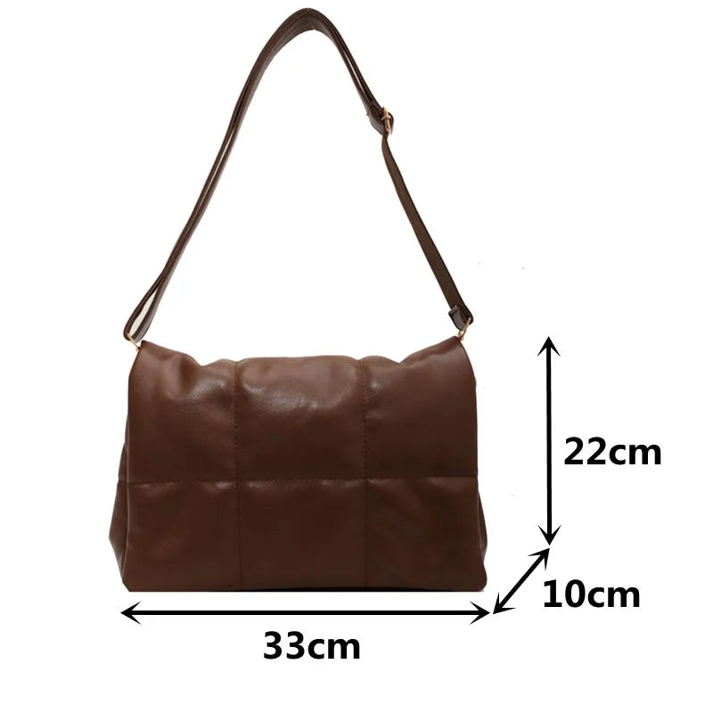 Women Winter Shoulder Bags Large Soft Space Cotton Padded Crossbody Bag