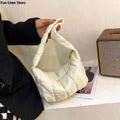 Women Winter Velvet Handbags Soft Plush Warm Shoulder Bags Large Capacity