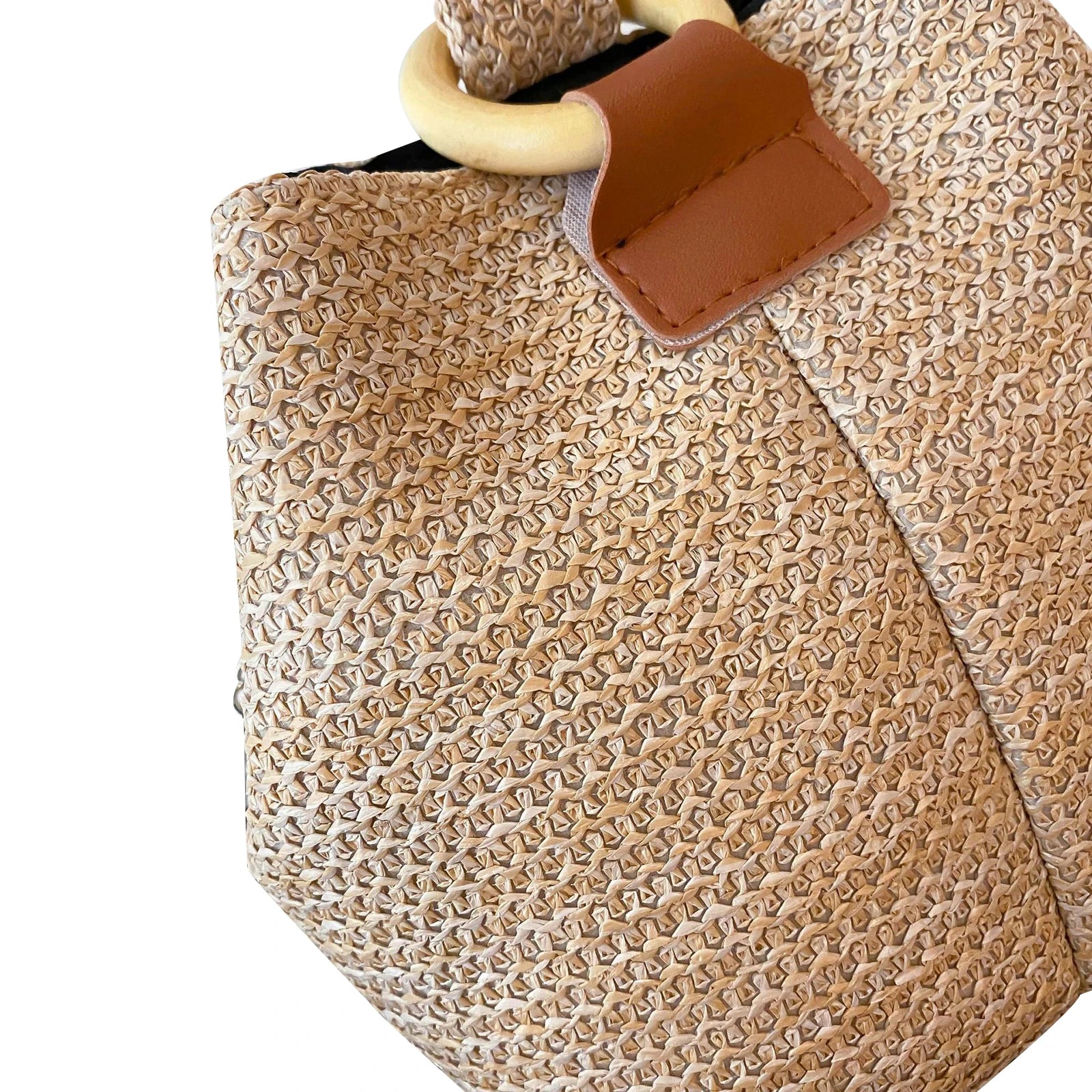 Women Woven Bucket Bag with Chain Strap, Shoulder Handbag