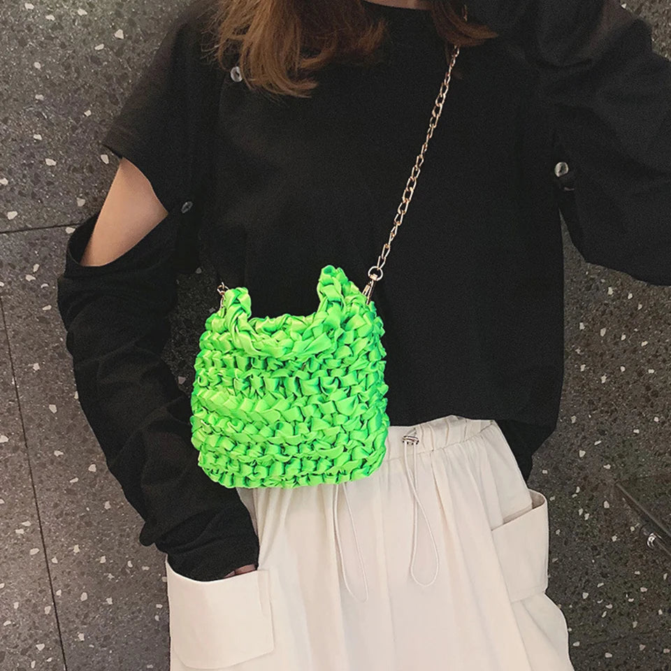 Neon Green Orange Shoulder Bag Women Messenger Bag