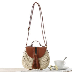 Women Woven Shoulder Bag Beach Travel Satchel Bags