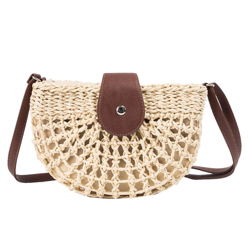 Women Straw Crossbody Bag Rattan Clutch Handbag