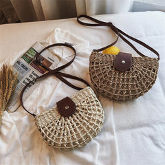 Women Straw Crossbody Bag Rattan Clutch Handbag