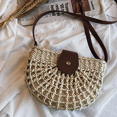 Women Straw Crossbody Bag Rattan Clutch Handbag