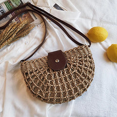 Women Straw Crossbody Bag Rattan Clutch Handbag