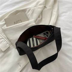 Women Zipper Shoulder Bag Oxford Cloth Underarm Bag Handbags