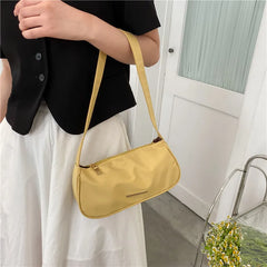 Women Zipper Shoulder Bag Oxford Cloth Underarm Bag Handbags