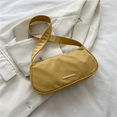 Women Zipper Shoulder Bag Oxford Cloth Underarm Bag Handbags