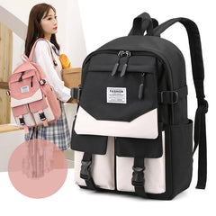 Women Backpack Teenage Girls Schoolbag Double Front Pocket Mochilas Waterproof N