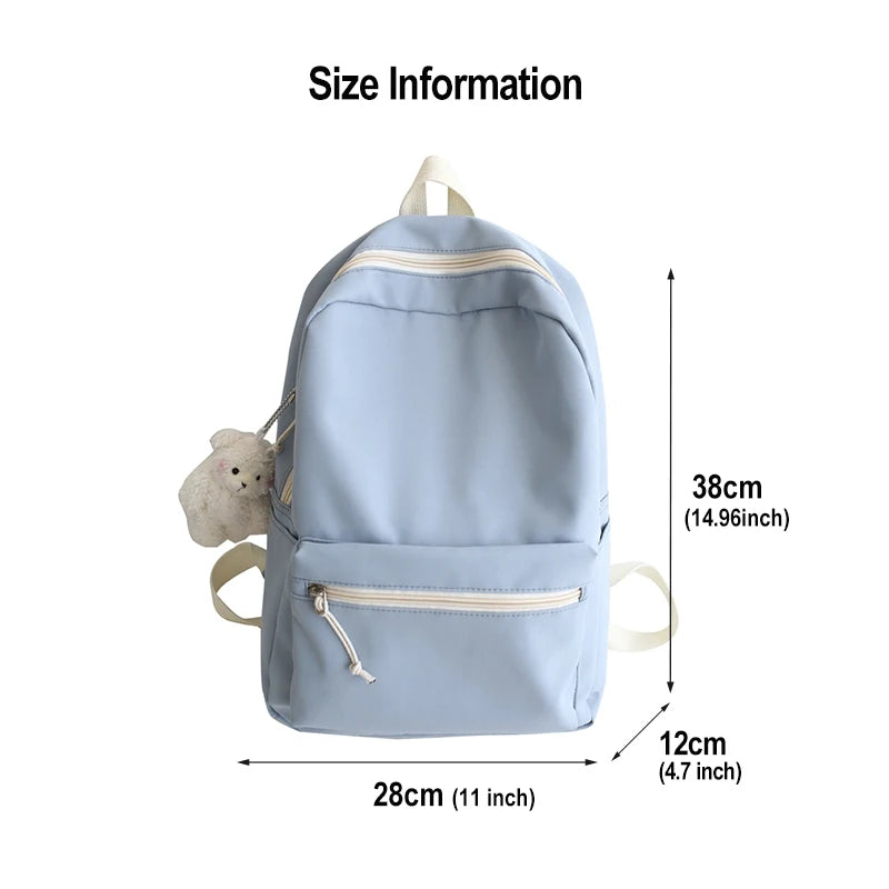 Japanese Harajuku Ulzzang Solid School Bag Teenage Girl Backpack
