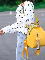 Women Casual Letter Backpack Multi-Function Travel Bag