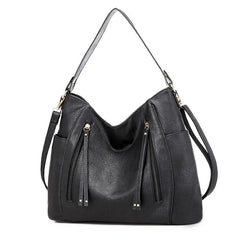 Oil Wax Leather Handbags with Purse Pocket - Women's Messenger Bag