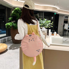 Women Canvas Casual Crossbody Shoulder Bag Large Capacity Soft Cat Handbag