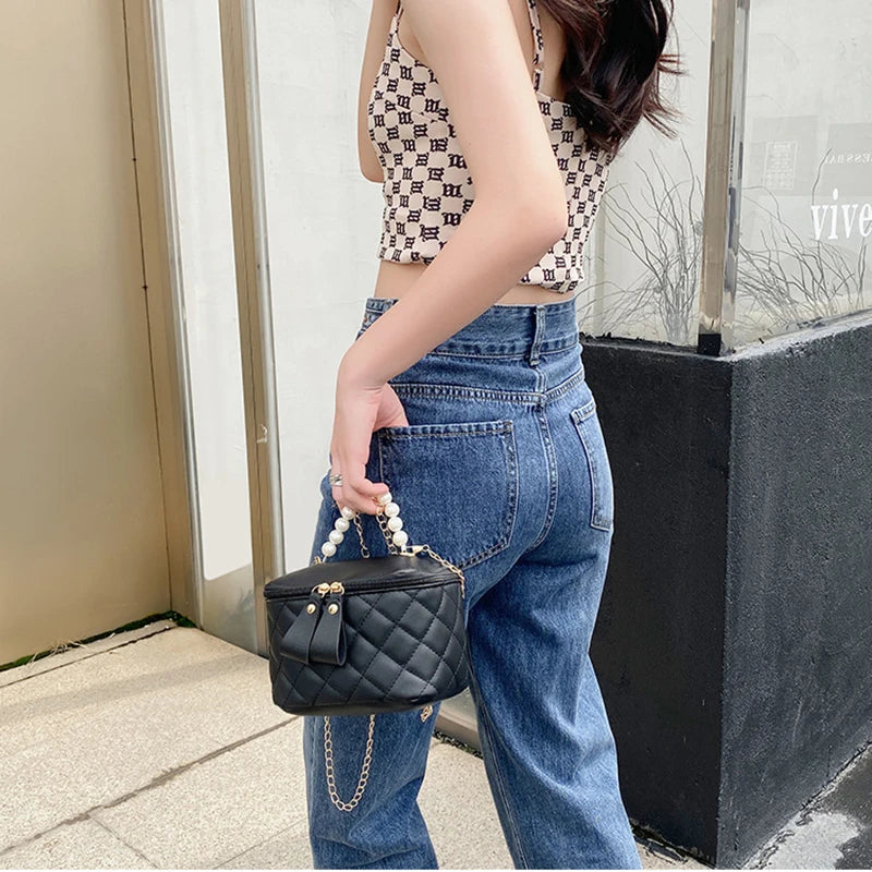 Luxury Women's Bucket Shoulder Bag - Makeup Bag