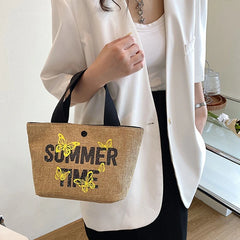 Holiday Beach Jute Bag for Women - Stylish Handbag Purse Gunny Bag