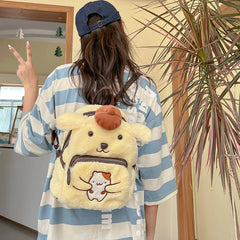 Women plush backpack Girl student cartoon small school bag shoulder bag