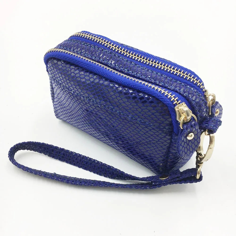 Women's Leather Clutch Wallet Purse, Snakeskin Handbag