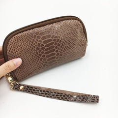 Women's Leather Clutch Wallet Purse, Snakeskin Handbag