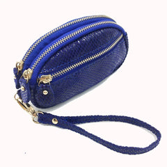 Women's Leather Clutch Wallet Purse, Snakeskin Handbag