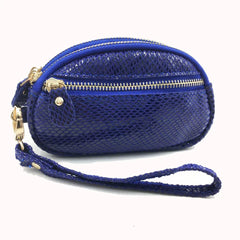 Women's Leather Clutch Wallet Purse, Snakeskin Handbag