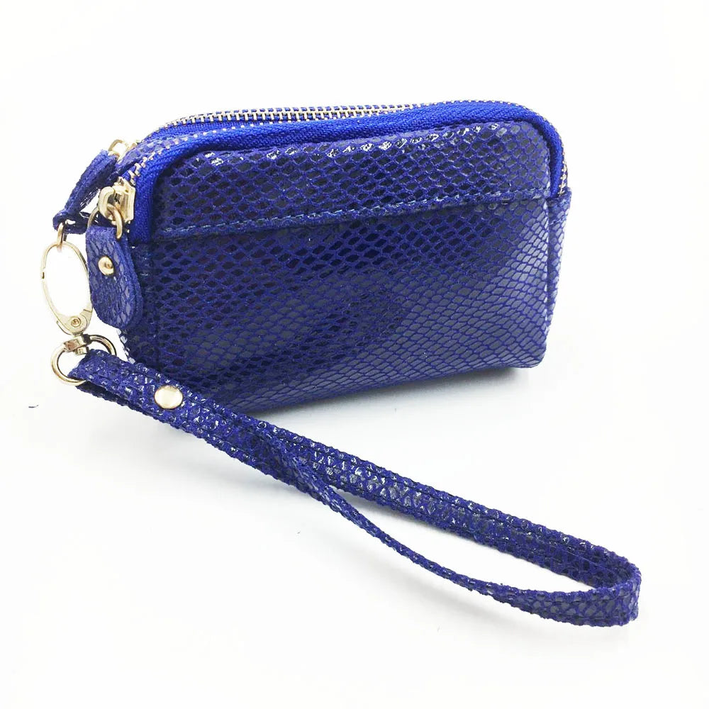 Women's Leather Clutch Wallet Purse, Snakeskin Handbag