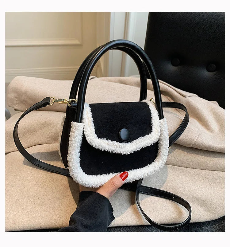 Furry Women's Messenger Bag Autumn/Winter Niche Ins Portable Square Bag