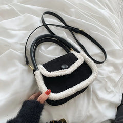 Furry Women's Messenger Bag Autumn/Winter Niche Ins Portable Square Bag
