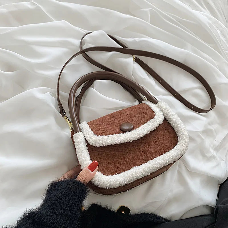 Furry Women's Messenger Bag Autumn/Winter Niche Ins Portable Square Bag